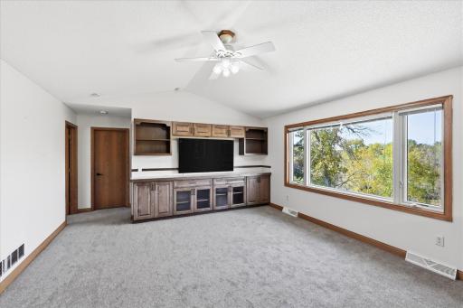 Vaulted ceilings add to the spacious feel.