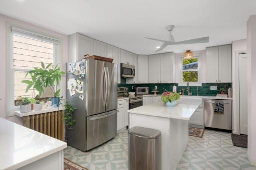 This gorgeous kitchen is going to be one of your favorite rooms in the house, great for entertaining and also weekly food prep and experimenting with new recipes.