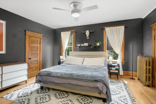The inviting primary suite features two walk-in closets and the perfect place to unwind at the end of a long day.