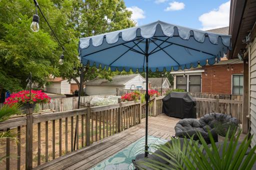 The back deck is the perfect place to grill up your favorite meal and host friends.