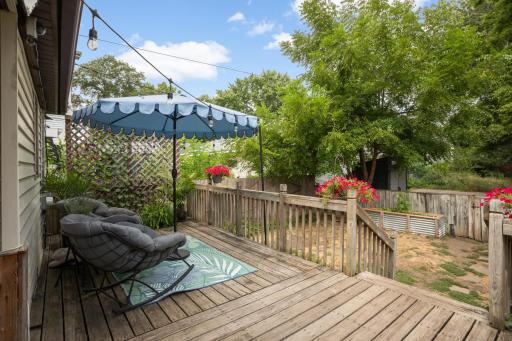 The backyard has privacy and also is utterly charming.