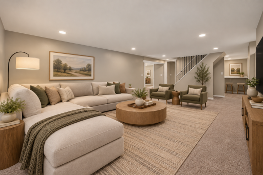 **Virtually Staged Lower Level Family Room**