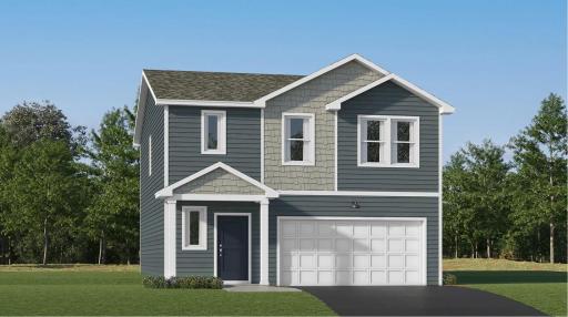 (Exterior rendering, actual home's finishes will vary.)