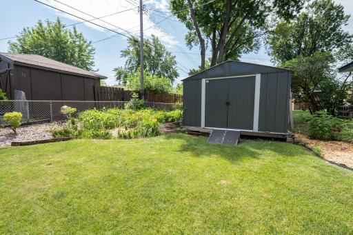 There are two storage sheds in the fenced backyard that are only a few years old and in perfect condition to store all of your outdoor tools for your gardening. Anything else you need it for.
