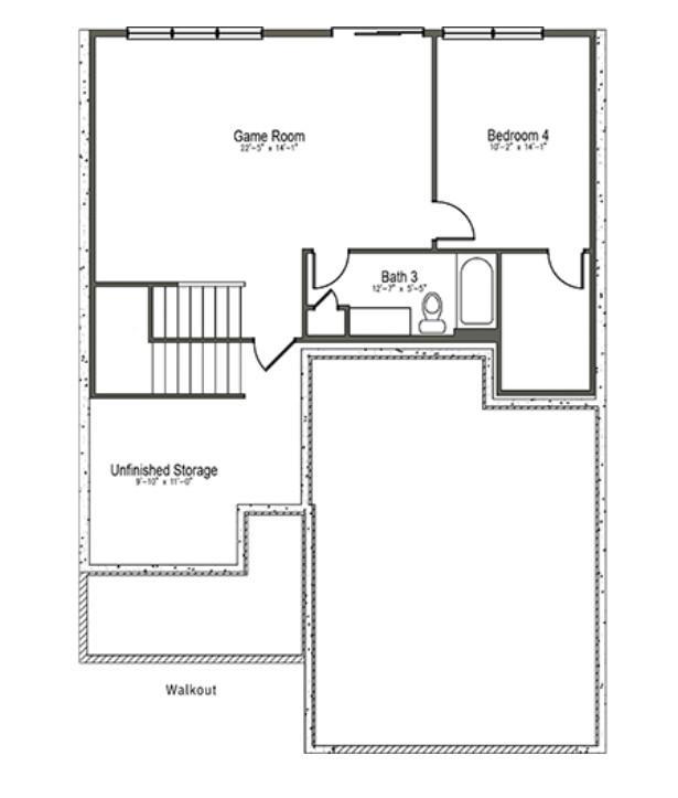 Northport B plan - Lower level floor plan