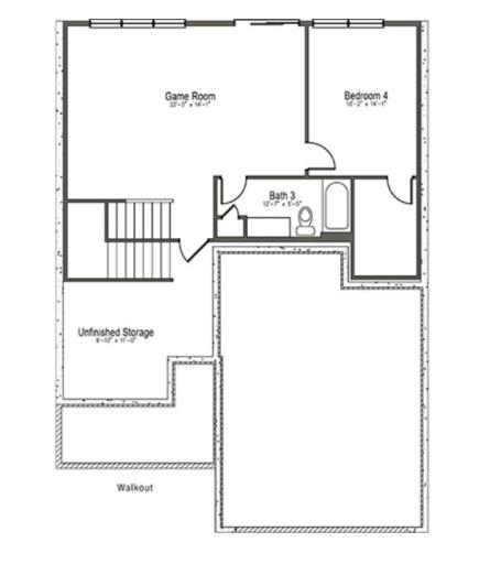 Northport B plan - Lower level floor plan