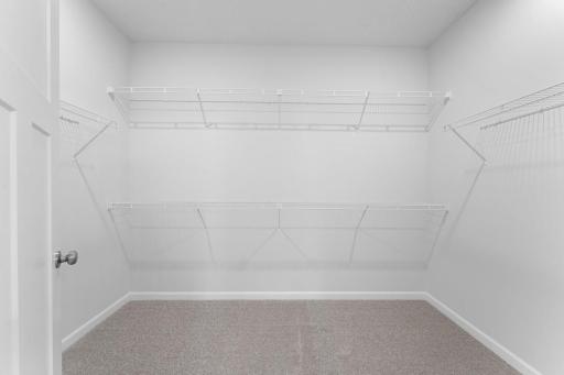 Huge owner's closet ready to customize. Similar home shown. Color and options can vary.
