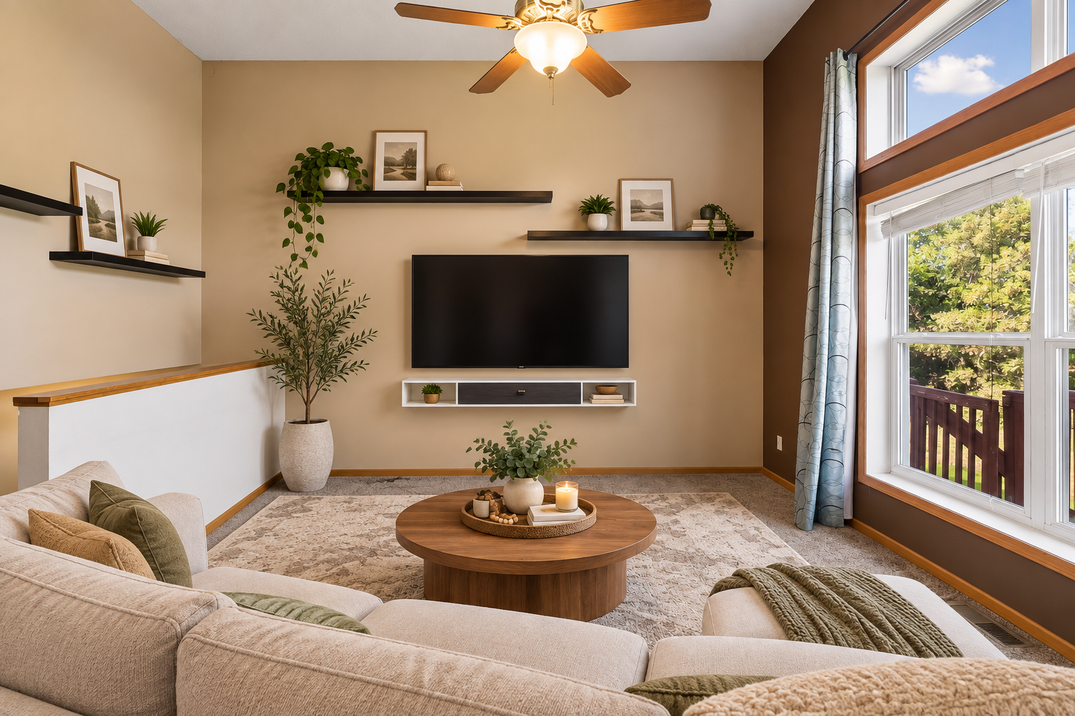 Virtually Staged Living Room