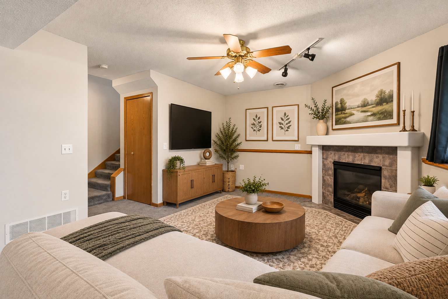 Virtually Staged LL Family Room