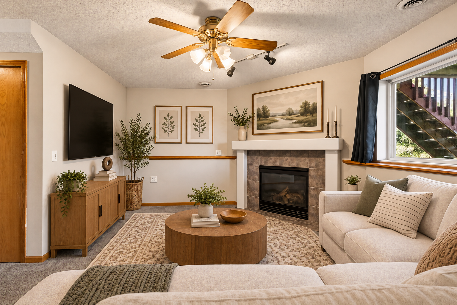 Virtually Staged LL Family Room