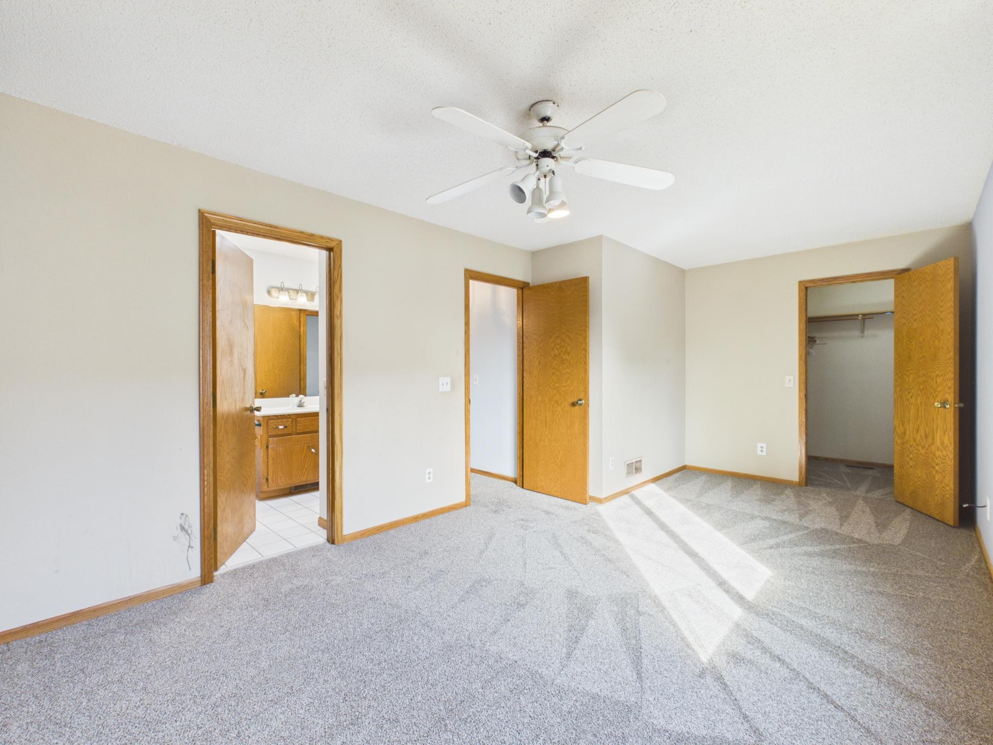 Primary bedroom with walk-in closet