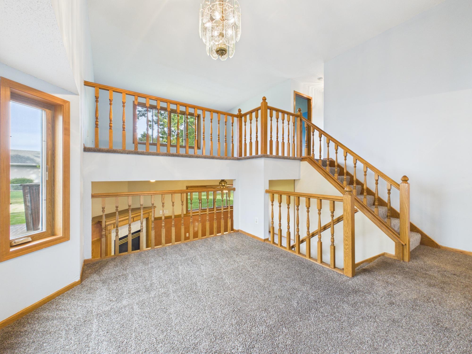 Dining room, living room, and family room