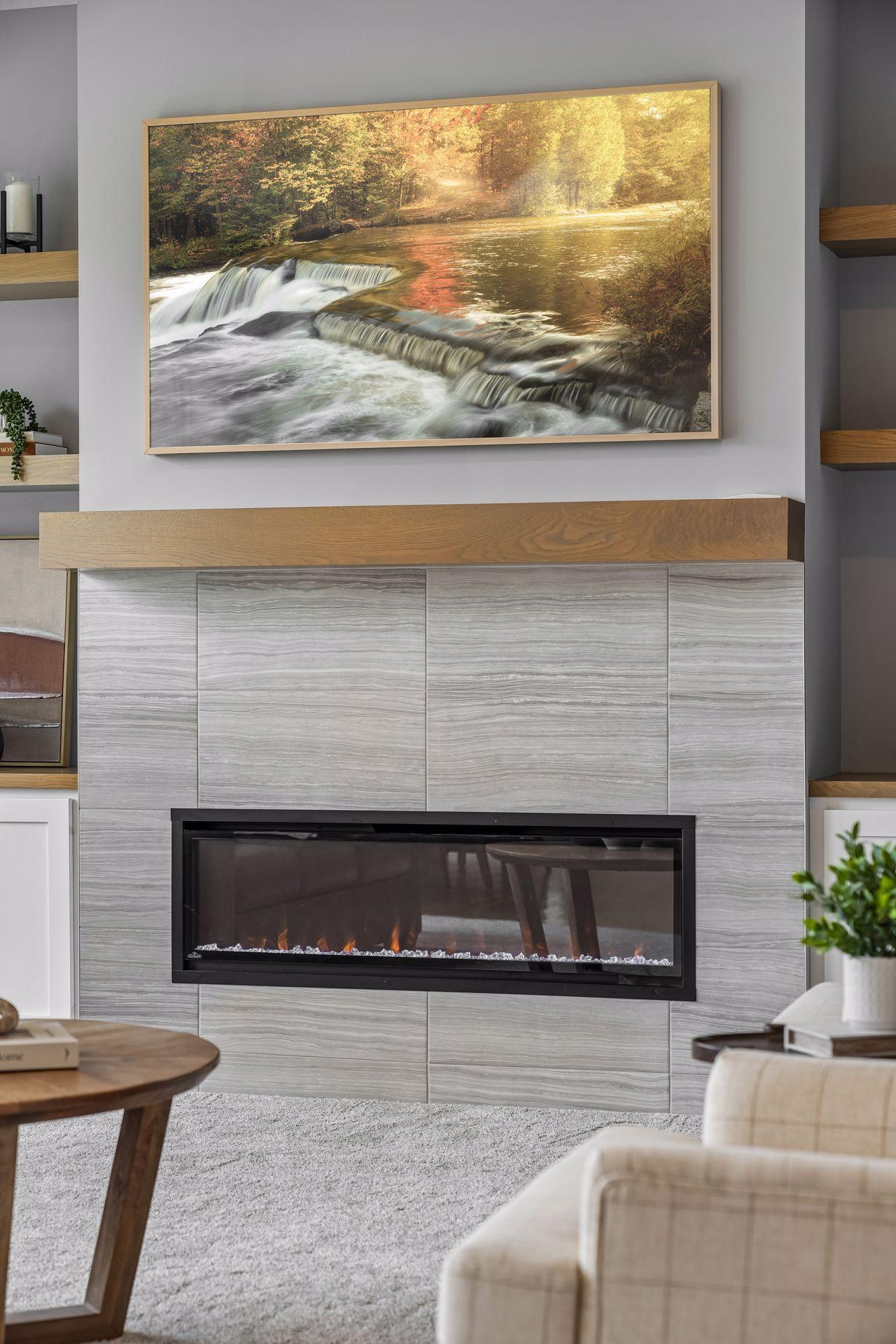 Sleek linear electric fireplace!