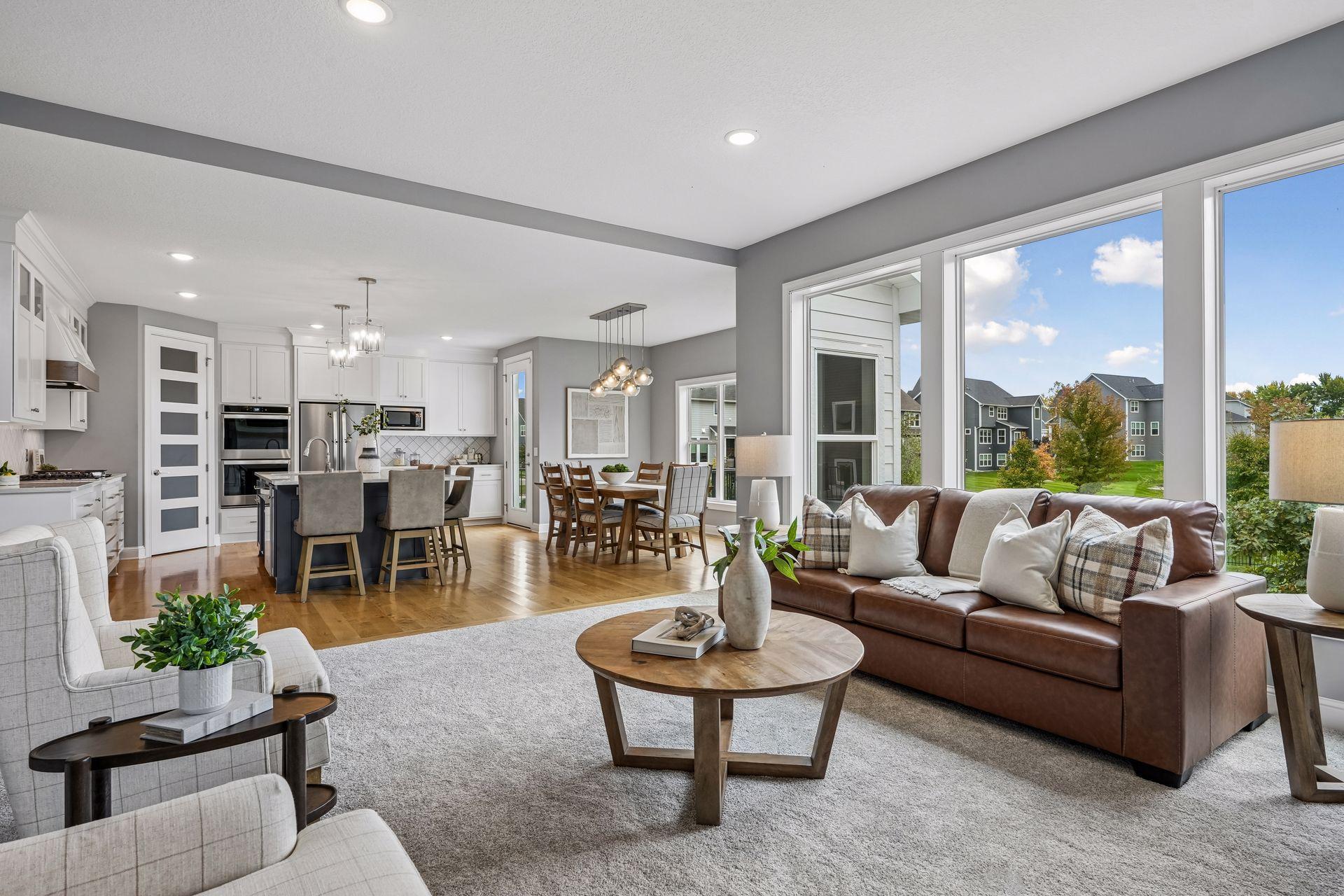 Smart lighting and dual-level Nest thermostats offer modern convenience and personalized comfort throughout the home.