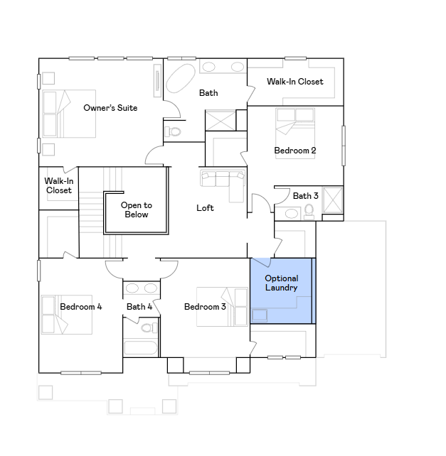 Washburn upper level floorplan.