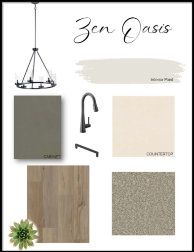 Curated Collection is Zen Oasis with Black trim!