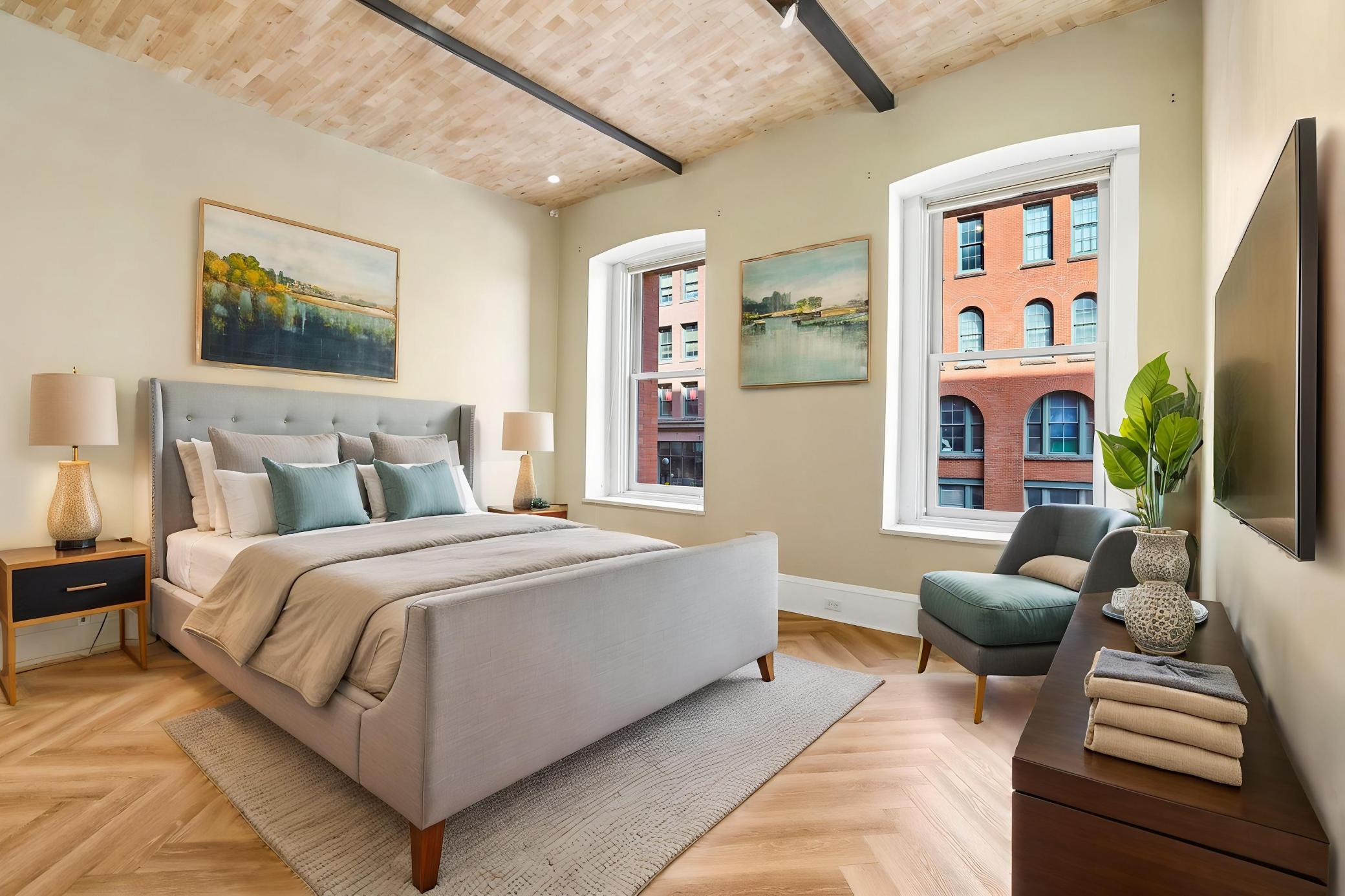 Primary bedroom virtual staging