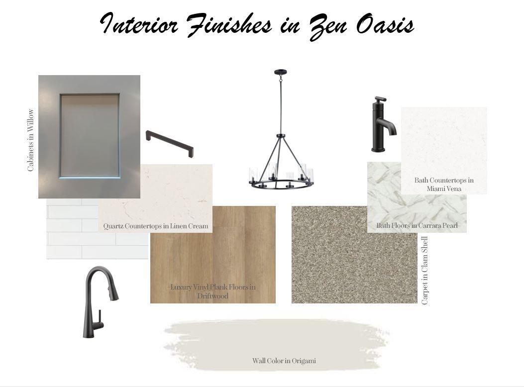 Designer inspired interior finishes. (photos of selections)