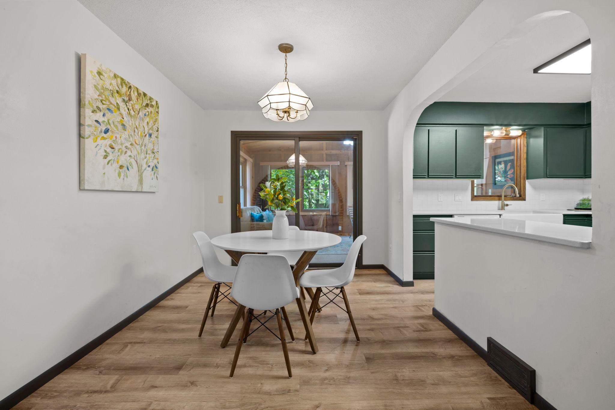 Dining area walks out to the 3 season porch