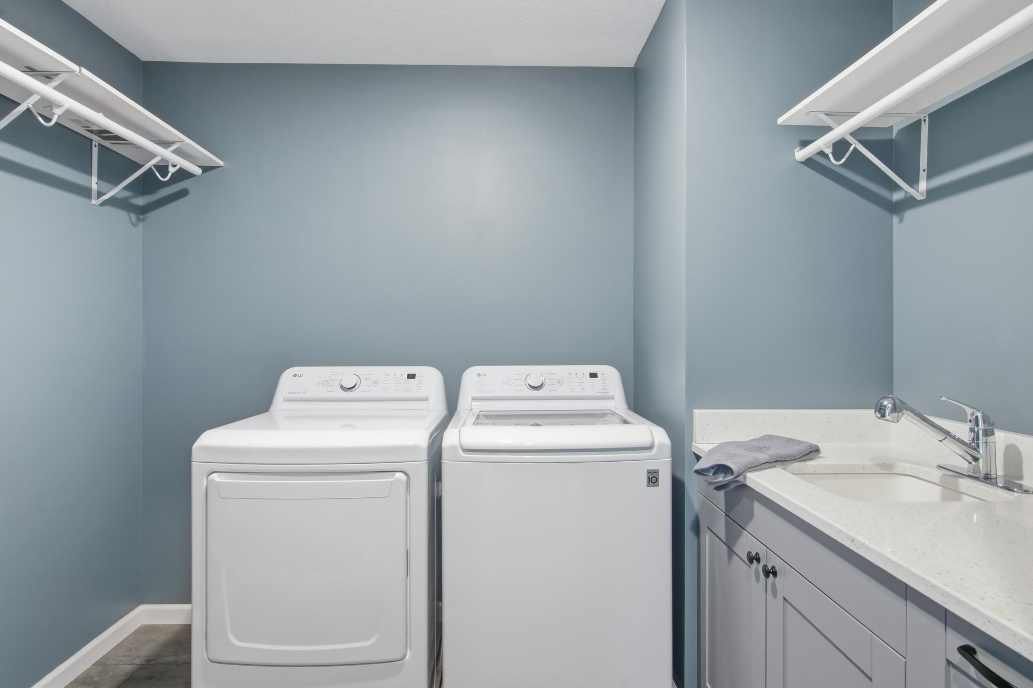 Laundry on Upper Level with Sink