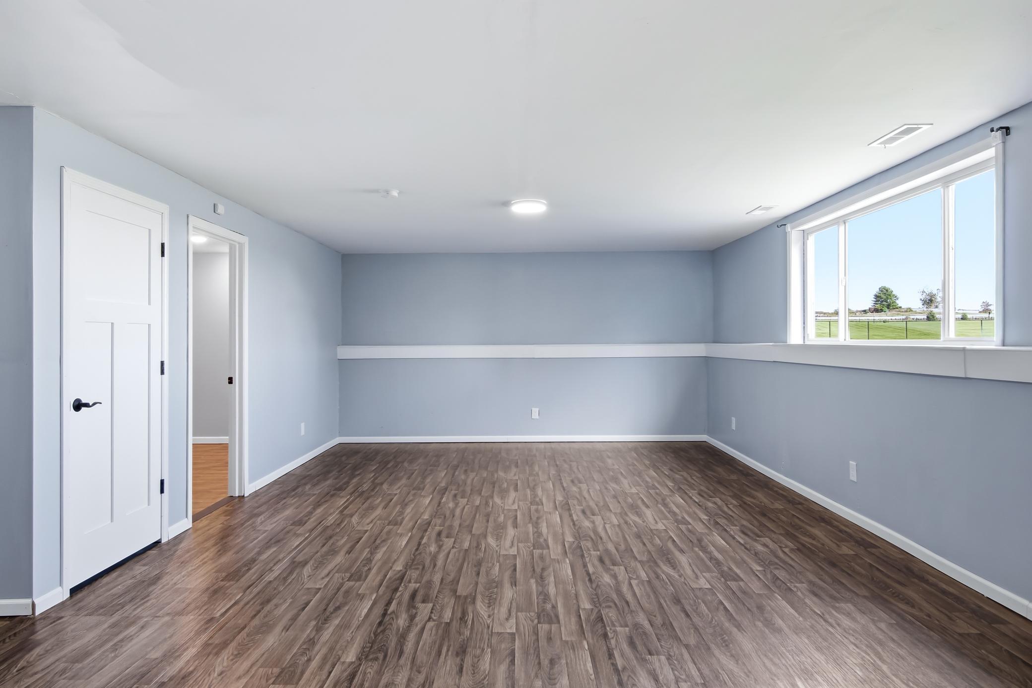 Lower Level Family Room with Natural Light