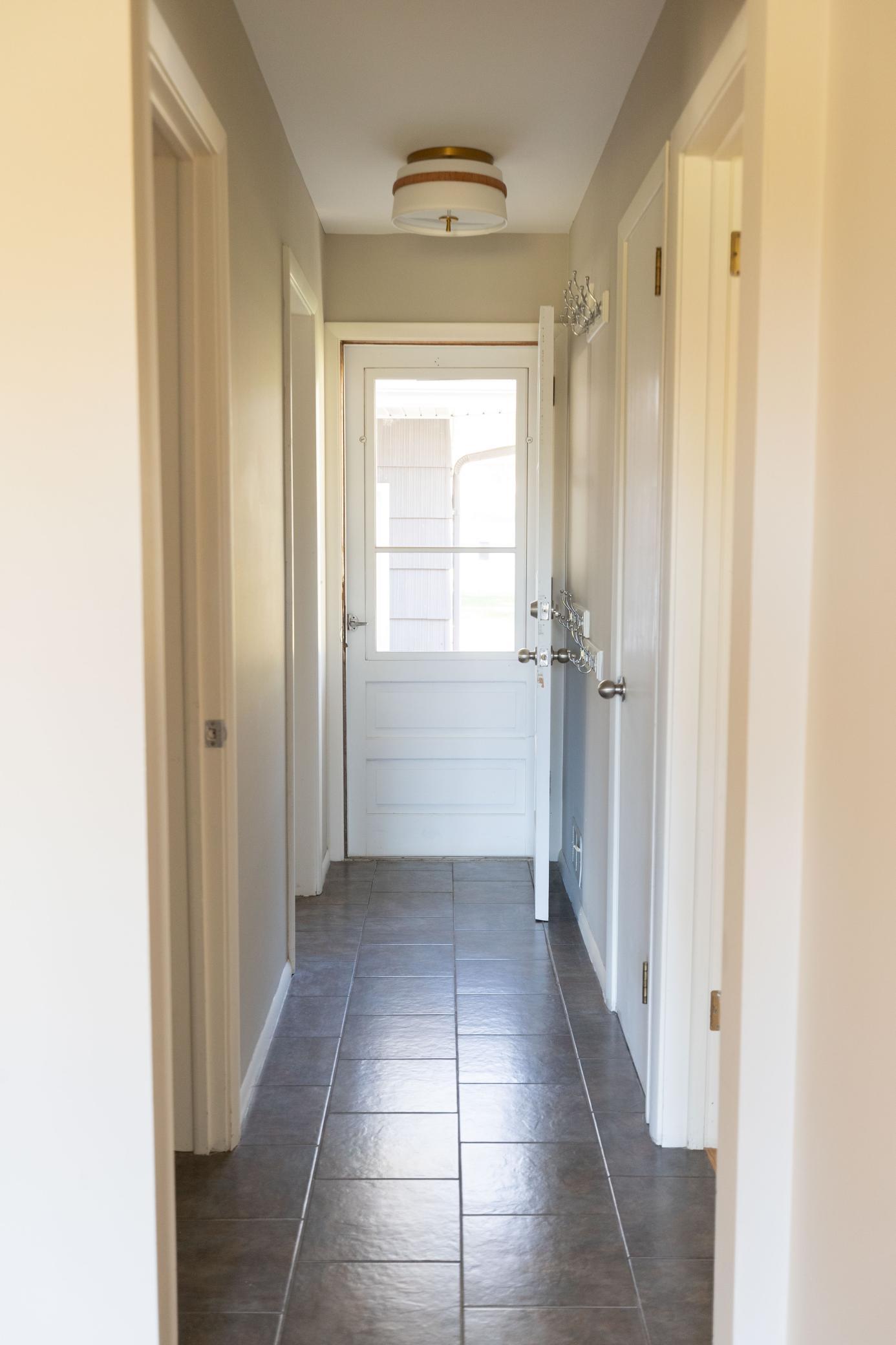 Hallway to side door