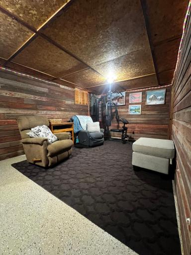 Basement Family Room with Barnwood Accent Walls.