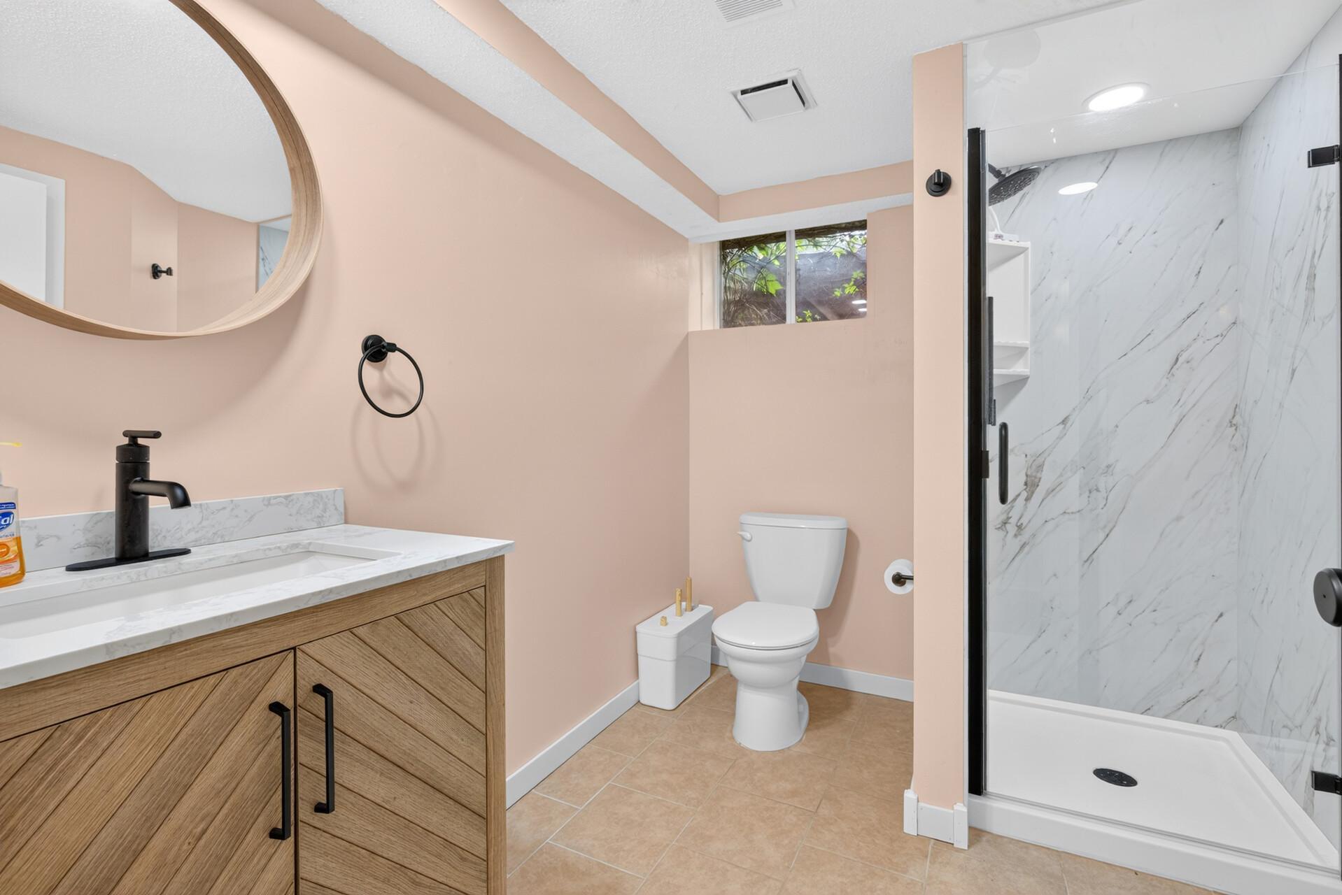 Lower level updated bath