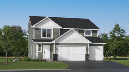 (Exterior rendering, actual home's finishes will vary.)