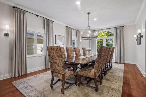 A grand dining room separate from the other areas to enjoy with friends, family, and guests.