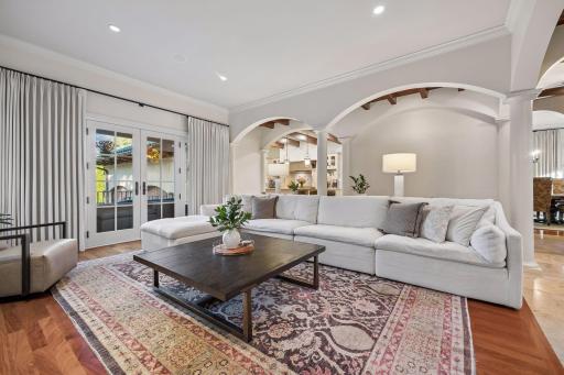 Its nice to also note the double doors out to the back patio to maximize space and fresh air