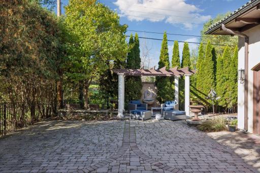 There is even a patio on the back side of the yard to sit and enjoy your private getaway