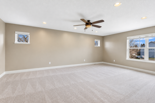 Expansive upper-level loft/bonus room offers an abundance of flexible living space, ideal for a family room, media area, playroom, home office, or recreation space.