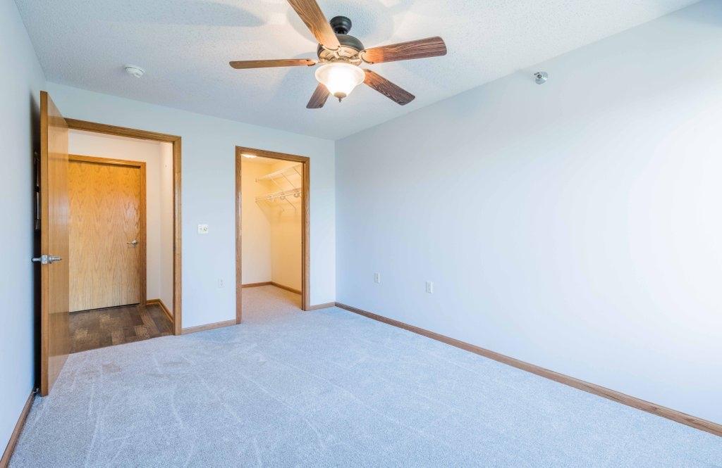 Bedroom with walk-in closet and Bathroom off hallway
