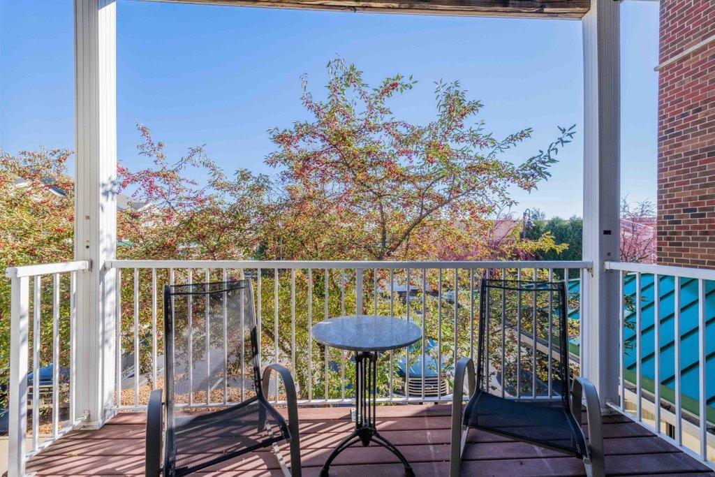 This covered private deck is perfect any time of day.
