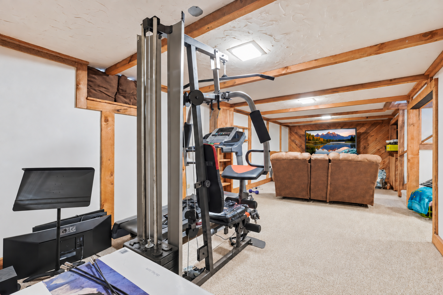 Basement gym with sofa and clear carpet.png