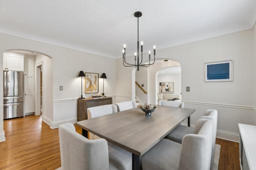 Dining room flows easily into the kitchen