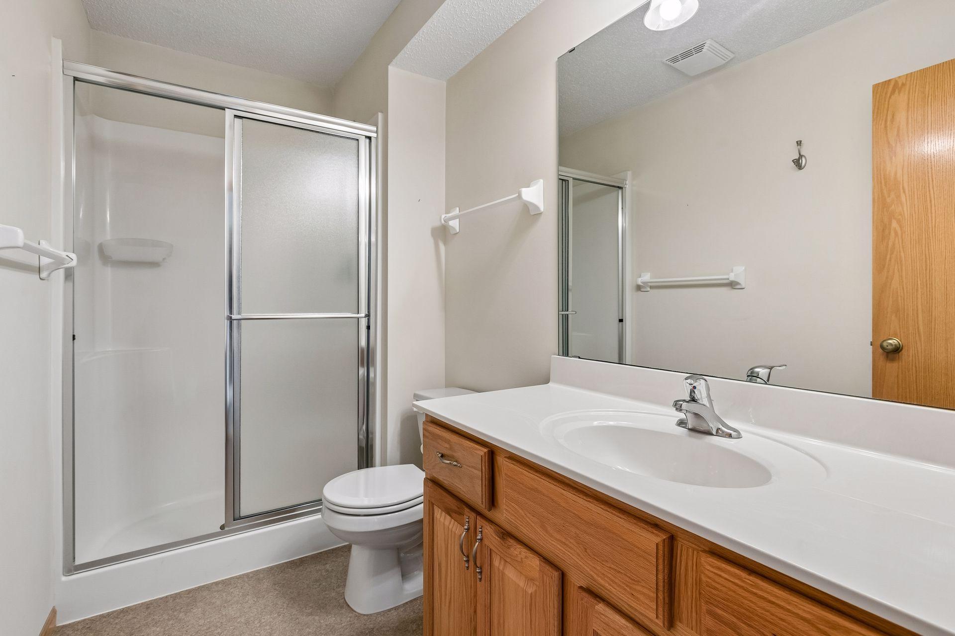 lower level bathroom next to 3 bedroom