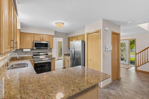 Kitchen with updated counters and appliances