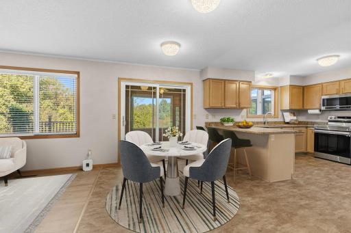 Kitchen/Informal dining into 3 season porch