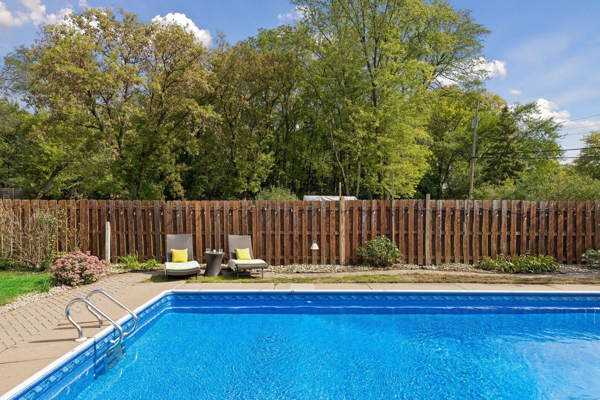Privacy Fence Surrounding the Pool
