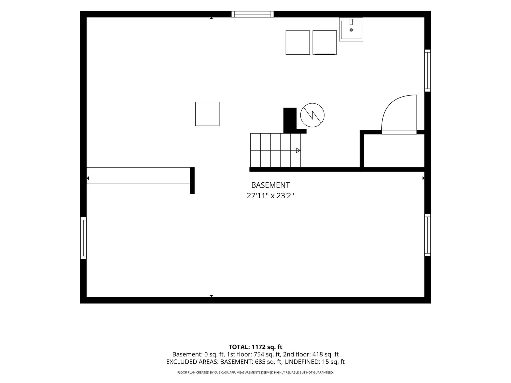 Basement laundry area, with unfinished space ready for your finishing touches—an opportunity to add value and build equity.