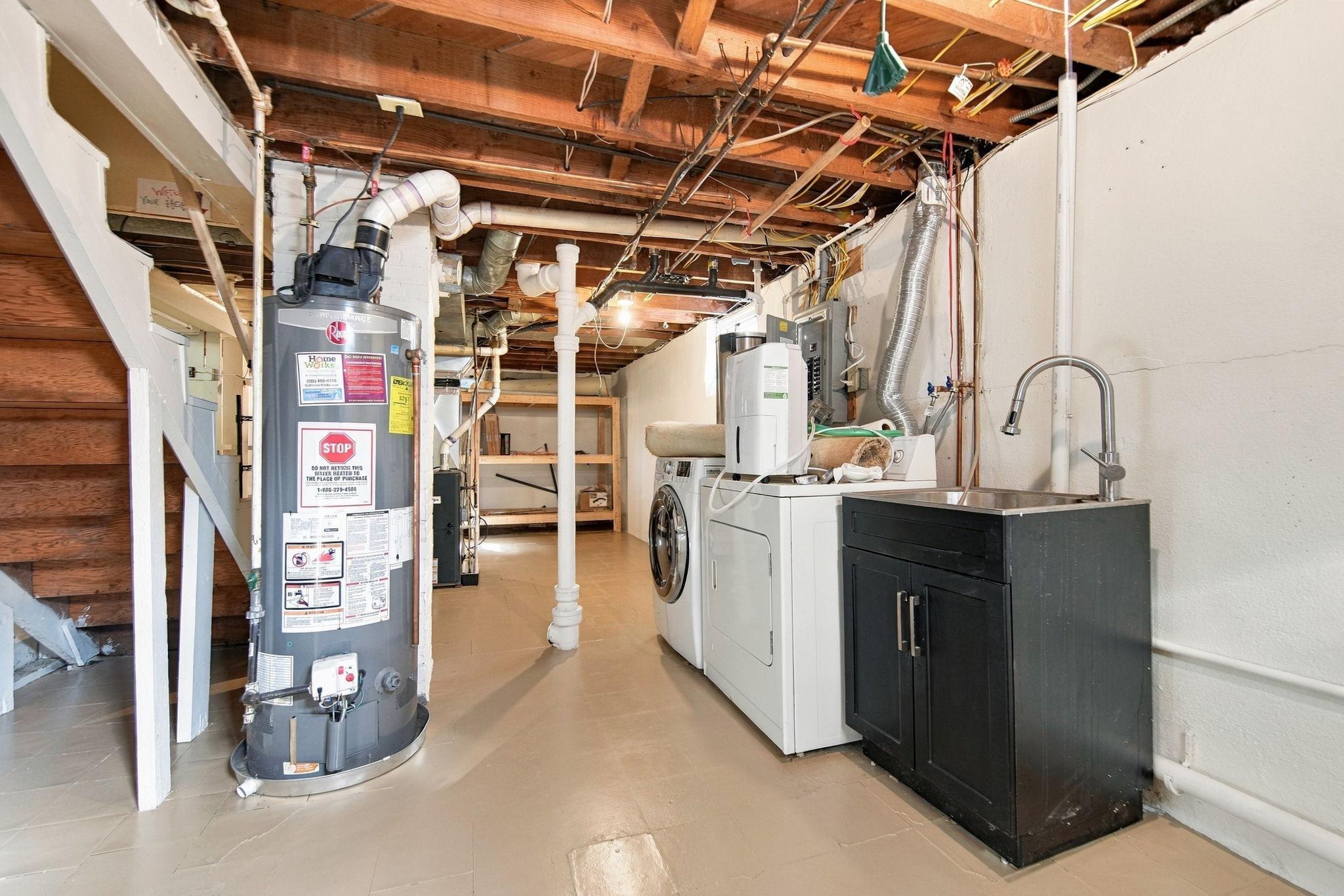 The freshly painted lower level adds to the home’s warm and inviting feel.