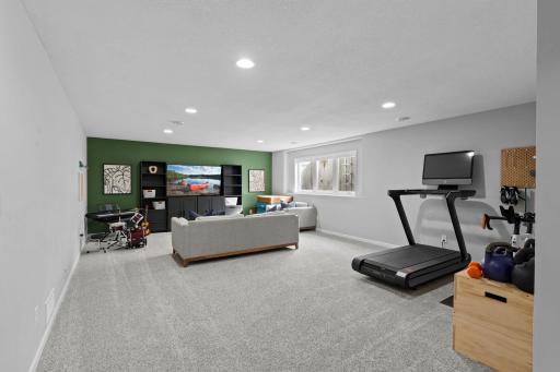 Large Lower Level Family Room w/ Great Light