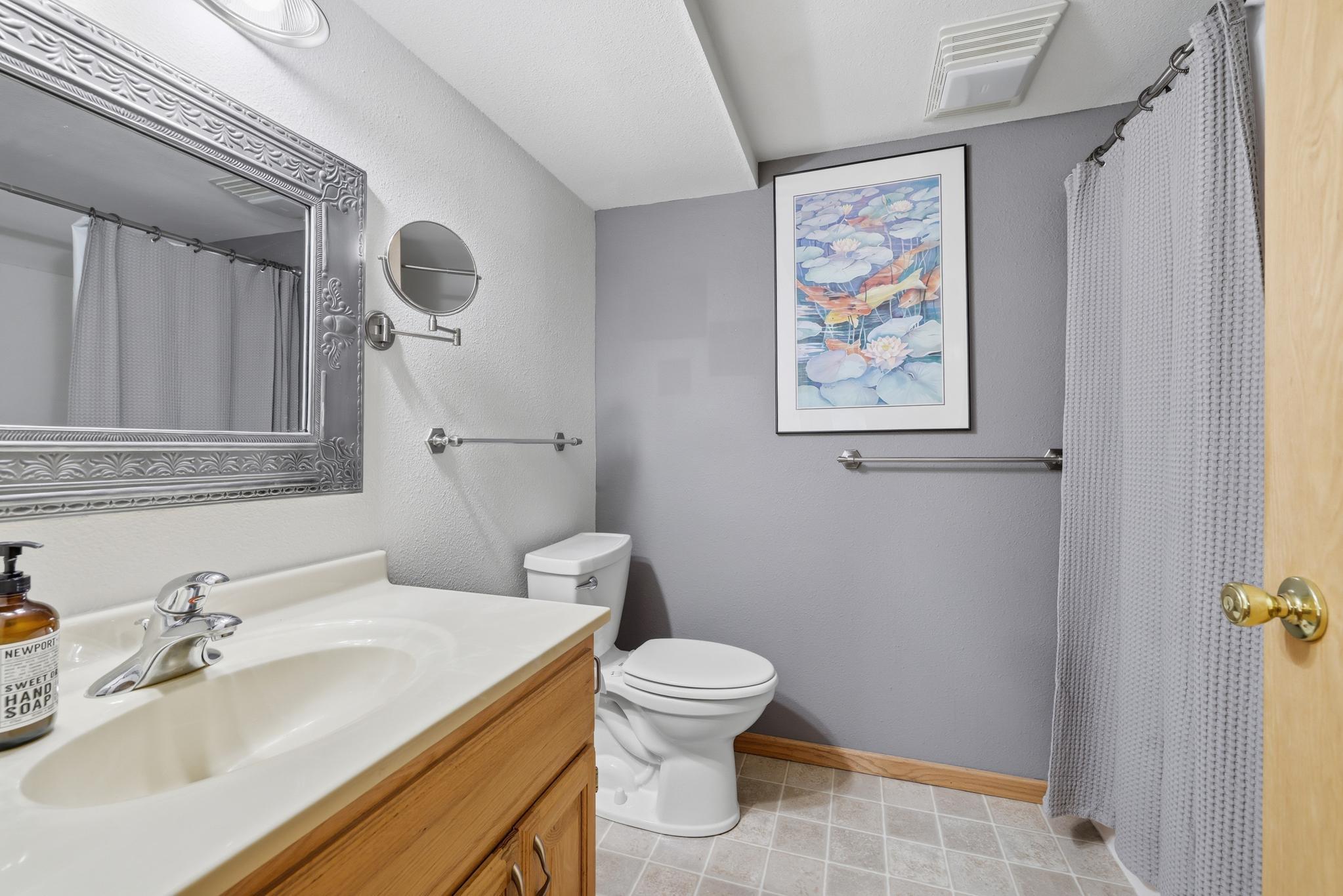 Lower level 3/4 bathroom