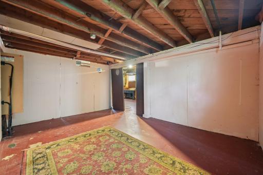 Lower level â additional area for storage or future buildout