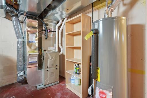 Newer high-efficiency furnace (replaced 2024) and water heater