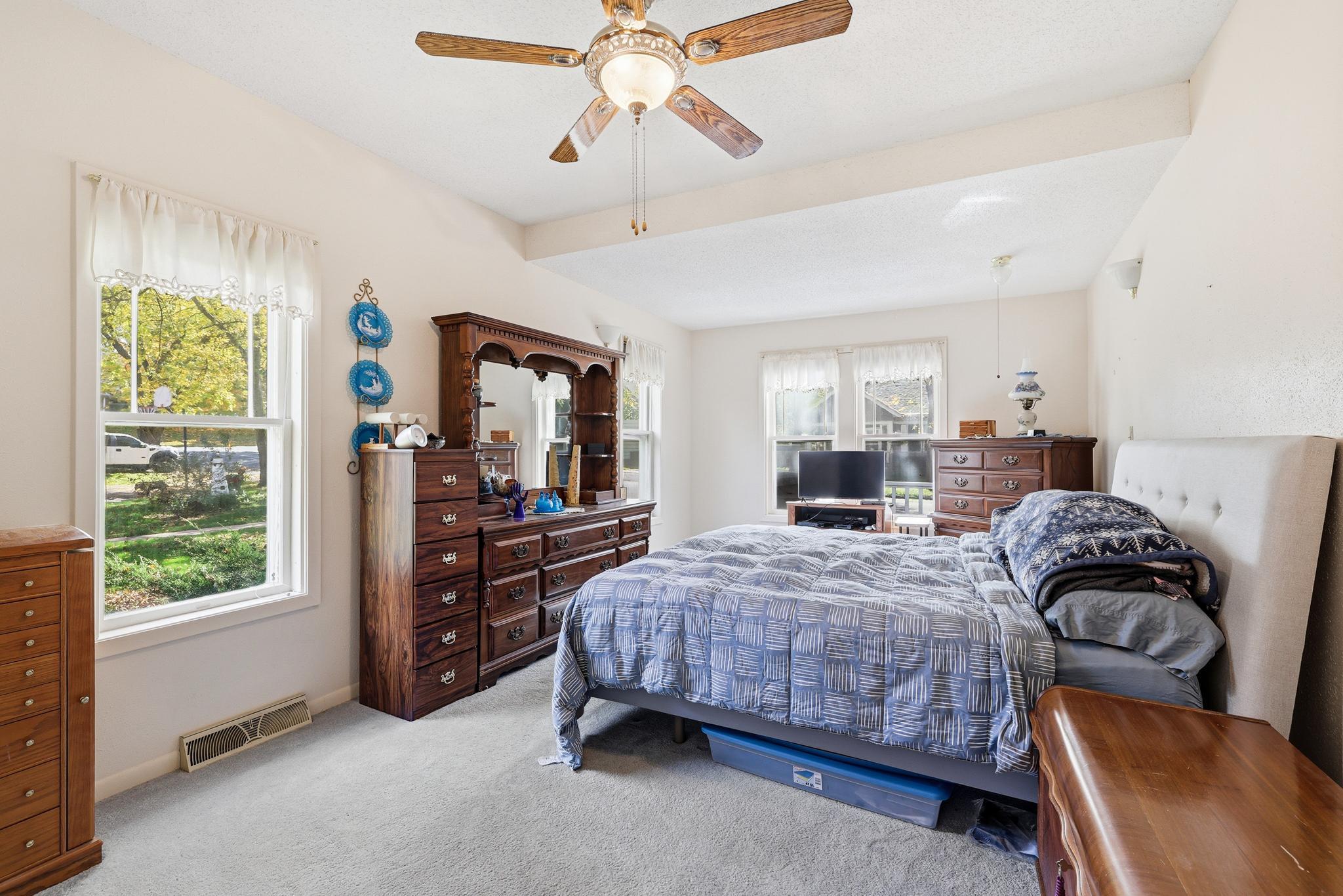 Spacious main floor primary bedroom
