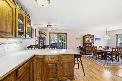 Breakfast bar & view into nook & formal dining area