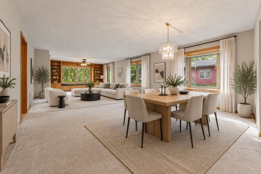 Virtually Enhanced to show Dining and Living Room possibilities